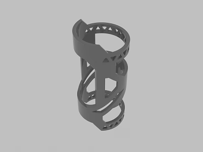 3D Printed Decorative Ring With Geometric Patterns And Intricate Spiral Structure 3d model