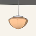 Modern Pendant Light With Beige Frosted Glass Shade And Silver Metal Base For Contemporary Interior