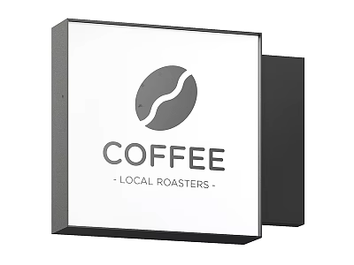 Coffee Local Roasters Outdoor Billboard with Stylish Coffee Cup Logo Design 3d model