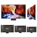 Sleek Modern TV With 75 65 55 Inch Sizes And Vibrant Canyon River