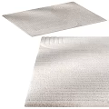 Light Beige Square Rug With Modern Ribbed Texture For Living Room Decor