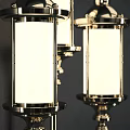 Elegant Vintage Brass Wall Lamp With Three Glass Shades And Ornate Decorative Details
