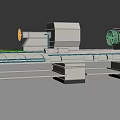Industrial Lathe Machine With Spindle Motor And Metal Workbench Surface
