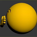 Cute Yellow Emoji Decorative Ornament Set With Laughing Expression And Hand Gesture