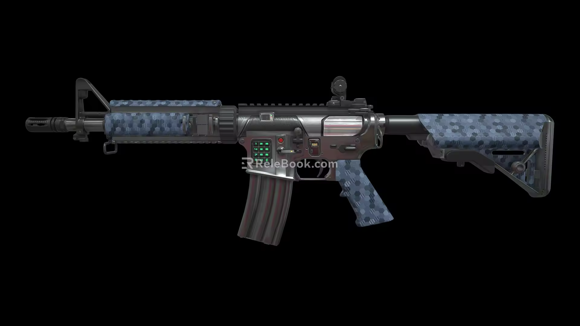 M4 submachine gun machine gun machine gun semi-automatic rifle assault rifle firearms low face number low model simple model game film and television level super realistic 3d model