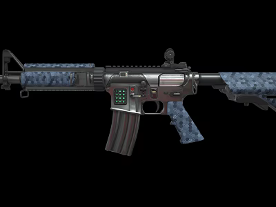 Modern Tactical Assault Rifle With Camouflage Pattern And Tactical Components Design 3d model