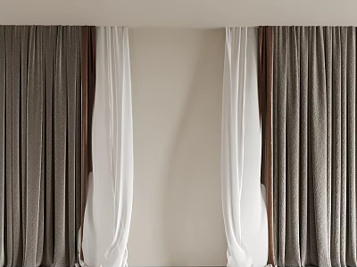 Curtain Roman Curtain Gauze Curtain Living Room Curtain Bedroom Curtain Study Room Curtain 3d model