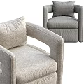 Comfortable Grey Single Sofa with Fabric Upholstery and Decorative Cushion in Modern Design