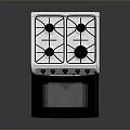 Stainless Steel Gas Stove With Oven And Multiple Burners For Kitchen Cooking