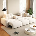 Cozy Beige L Shaped Sofa and Coffee Table Set with Tray Decor in Living Room