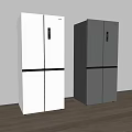 Modern Double Door Refrigerators White And Gray Sleek Design In Contemporary Interior Space