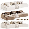 Modern Minimalist Double Seater Sofa With Cozy Decorative Pillows And Multiple Optional Soft Fabric Colors
