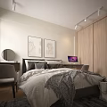 Cozy Minimalist Apartment Living Dining Area With Wooden Furniture And Art Prints