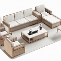 New Chinese Sofa Coffee Table 3d model