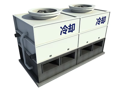 Industrial Cooling Equipment With Dual Top Mounted Fans For Efficient Heat Dissipation 3d model
