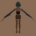 Fantasy Blue Haired Female Character With Feathered Wings And Clawed Feet