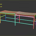 Modern Woven Top Bench With Metal Frame And Joined Tabletop Design