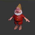 Cute Gnome Character With Yellow Hat White Beard And Red Outfit Standing On Gray Background