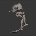 Mechanical Character Walker Robot Design With Long Legs And Detailed Structure 3d model