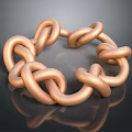 Rose Gold Interlinked Chain Ring With Smooth Polished Surface Design 3d model