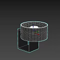 Modern Black Table Lamp With Round Lampshade And Square Metal Stand