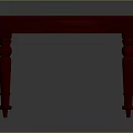 Sturdy Red Wooden Dining Table With Long Surface And Elegant Carved Legs