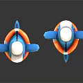 Blue Dinosaur Dolls Wearing White Hats With Orange And White Lifebuoy