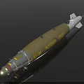 Military Tactical Missile With Yellow Silver Body Tail Fins And LU311 Markings