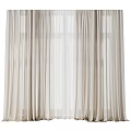 Light Beige Sheer Curtains Modern Simple Design For Home Interior Window Decor 3d model