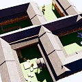 Traditional Ancient Chinese Architecture Courtyard Design With Gray Roofs And Open Spaces