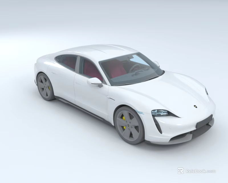 White Modern Sports Car With Sleek Exterior Design Red Interior And Alloy Wheels 3d model 