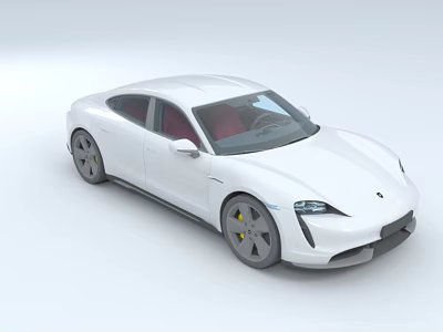 White Modern Sports Car With Sleek Exterior Design Red Interior And Alloy Wheels 3d model
