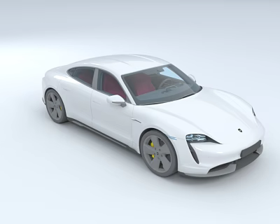 White Modern Sports Car With Sleek Exterior Design Red Interior And Alloy Wheels 3d model