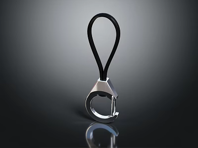 Modern Jewelry Accessory With Black Cord And Silver Metal Clasp Design 3d model