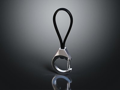 Modern safety hook keychain metal buckle 3d model