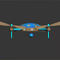 Aerospace Space Exploration Blue Drone With Modern Design And Four Propellers 3d model