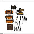 Essential Hardware Tools Set With Tape Measure Electric Drill Pliers Screwdrivers And Tool Pouch