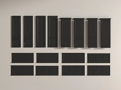 Various Decorative Wall Panels With Different Design Styles For Interior Decoration 3d model