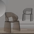 Transparent Brown And Gray Leisure Chairs In Modern Display With Wooden Floor White Background