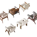Modern Single Sofa Collection With Various Colors Upholstery And Wooden Legs