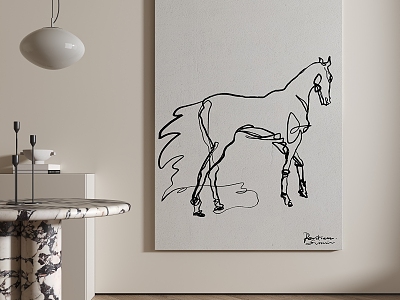 Modern Animal Painting Line Decorative Painting model