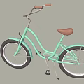 Light Green Bicycle with Brown Seat and Handlebars Black Wheels and White Rims Vintage Style
