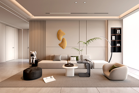 Modern Living Room Home Living Room Simple Living Room Coffee Table Combination Coffee Table Floor Lamp Side Table Minimalist Living Room 3d model