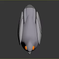 3D Animated Pigeon Game Character With Purple Body Orange Eyes And Pink Feet