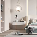 Colorful Kids Bedroom Design With Cartoon Bedding Toy Shelves And Study Corner