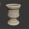 Decorative Beige Vase With Intricate Carved Patterns And Stable Base For Home Decor