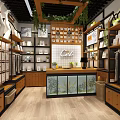 Cel Specialty Store Interior With Clothing Displays Wooden Shelves Green Plants And Pendant Lights