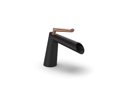 Black Faucet with Copper Handle and Sleek Modern Design for Kitchen or Bathroom 3d model