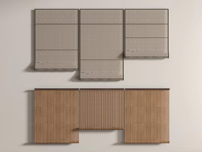 New Chinese-style Bamboo Curtain 3d model