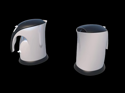Two Modern White Electric Kettles As Sleek Household Appliances For Daily Use 3d model